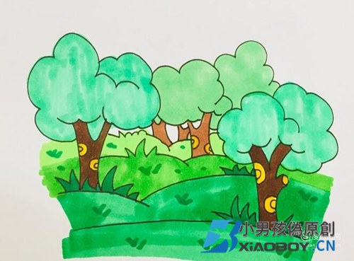 简笔画系列-原始森林怎么画