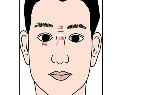 鼻梁中间有水平条纹的脸